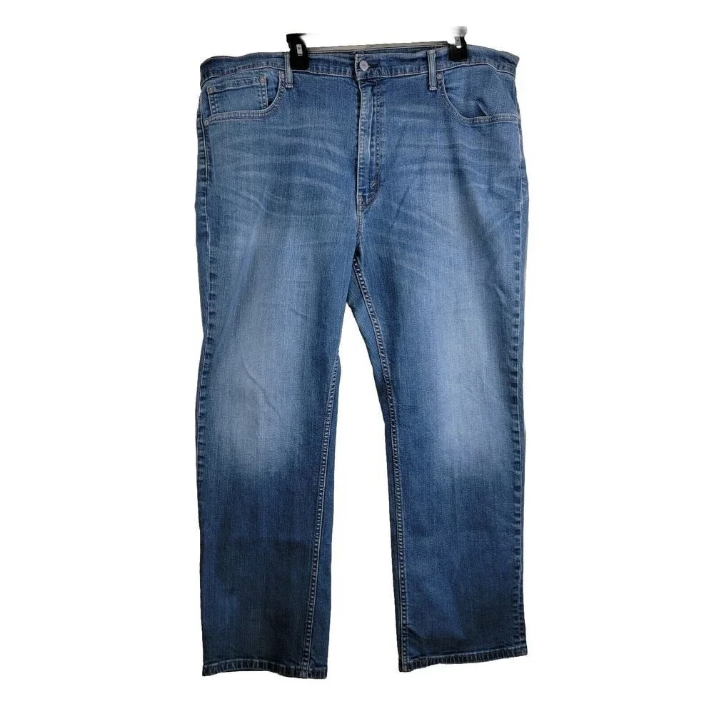 Levis 559 Mens 44x30 Relaxed Fit Straight Distressed Jeans Medium‎ Wash Blue
